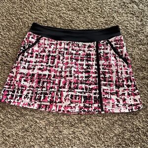 PGA Tour Pink and Black Patterned Mini Skirt